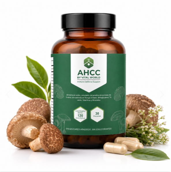 APOYO INMUNOLÓGICO MULTICOMPONENTE Y VITAMINICO  AHCC BY VITAL WORLD